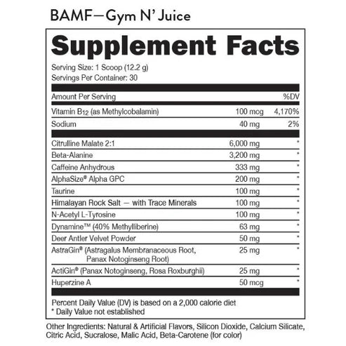Bucked Up BAMF Nootropic Pre-Workout Gym N' Juice UAE | FORCE