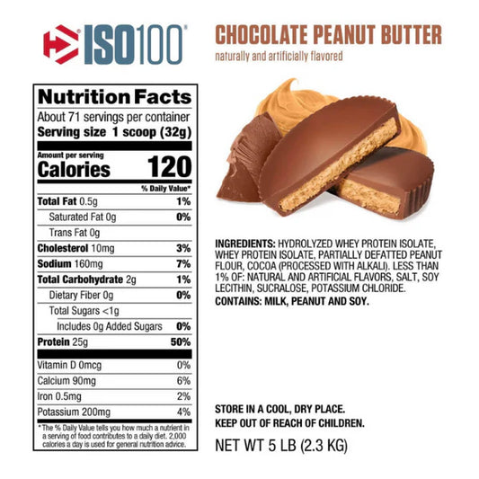 Dymatize ISO100 Chocolate Peanut Butter 2.3kg UAE | Hydrolyzed Whey | FORCE