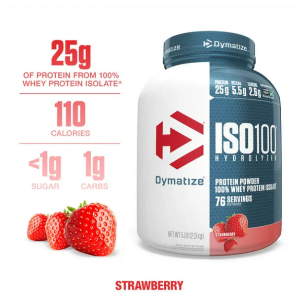 Dymatize ISO100 Strawberry 2.3kg UAE | 100% Whey Isolate | FORCE