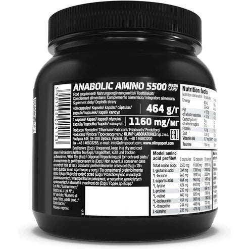 Olimp Anabolic Amino 5500 Mega 400 Capsules UAE | FORCE