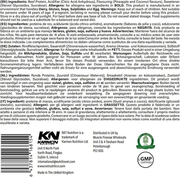 NXT Nutrition Beef Protein Isolate 1.8kg Pinacolada | FORCE