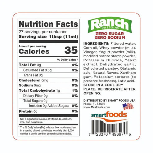 Mrs Taste Ranch Dressing 300ml UAE | Zero Sugar & Sodium | FORCE