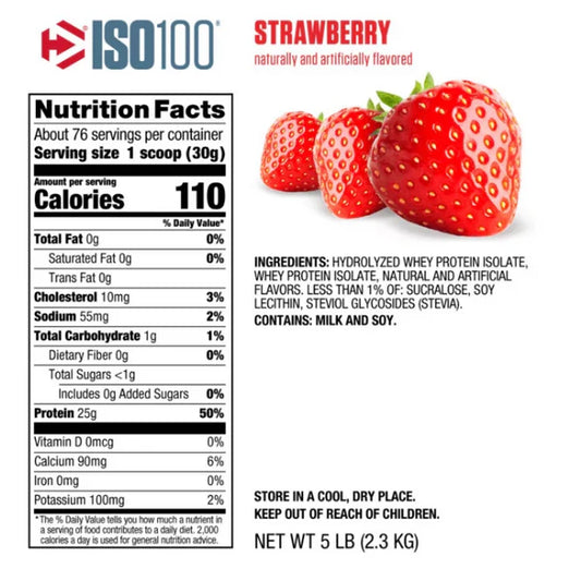 Dymatize ISO100 Strawberry 2.3kg UAE | 100% Whey Isolate | FORCE