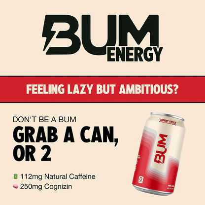 BUM Energy Drink Cherry Frost 355ml UAE | 0 Sugar | FORCE