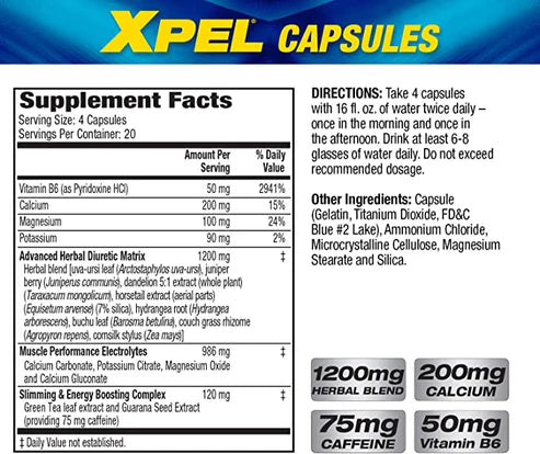 MHP XPEL Herbal Diuretic 80 capsule UAE | Rapid Water Loss | FORCE